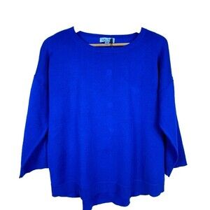 Melissa Paige NWT Fine Gauge Royal‎ Blue Long Sleeve Sweater Button Back NEW XL